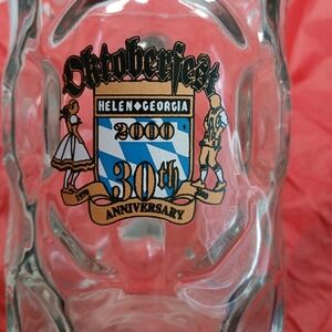 G S Spaten Munchen Vintage Extra Large Clear Glass Beer Mug / Beer Stein
